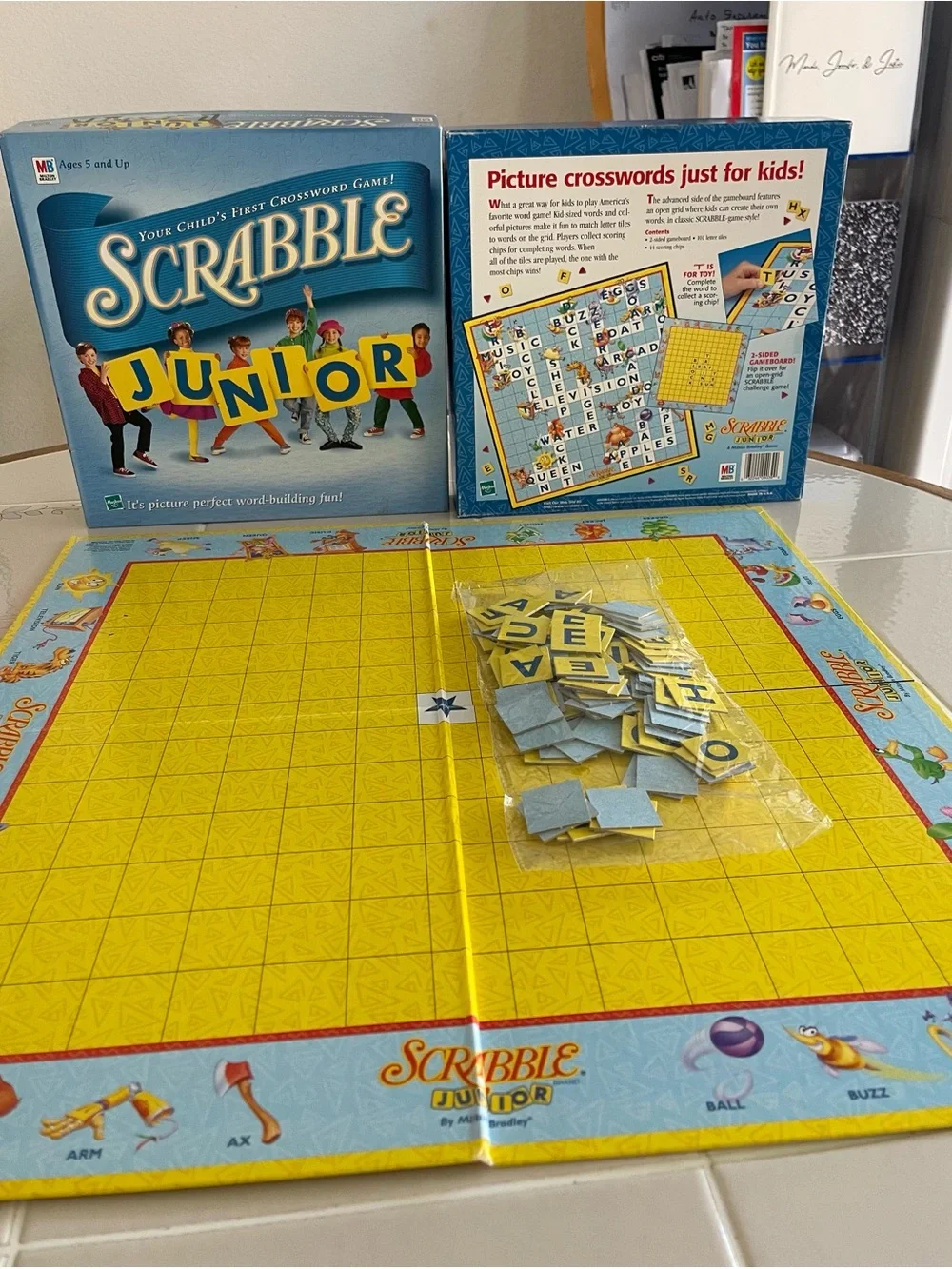 Hasbro Scrabble Junior Kids Board Game - Blue Used but still in good condition